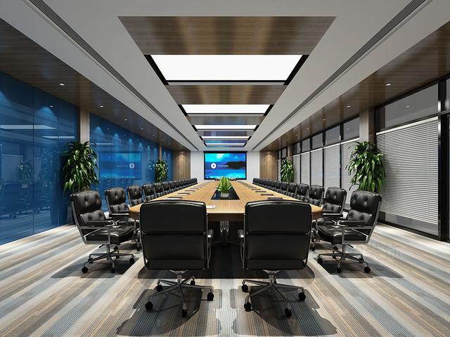 简约大气的办公室装修效果图_工装公司设计分享